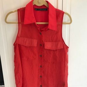 Patterson J Kincaid sheer red top